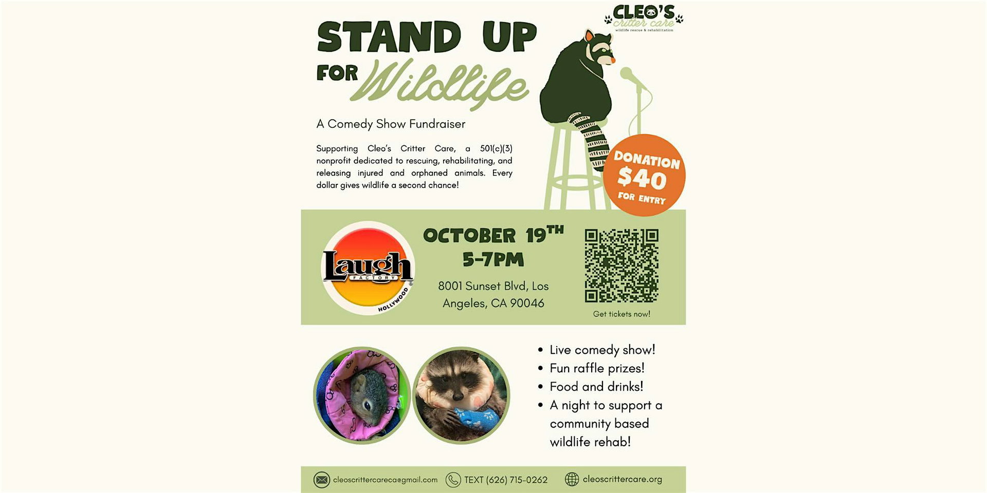 Stand Up for Wildlife at The Laugh Factory Hollywood