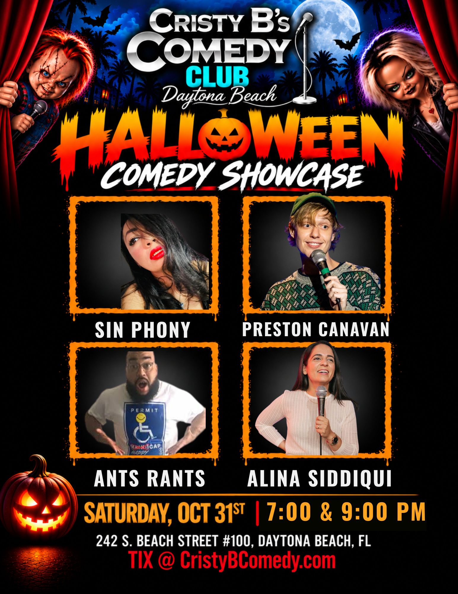 Halloween Comedy Showcase at Cristy B's Comedy Club