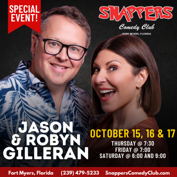 Jason and Robyn Gilleran at Snappers Comedy Club Fort Myers