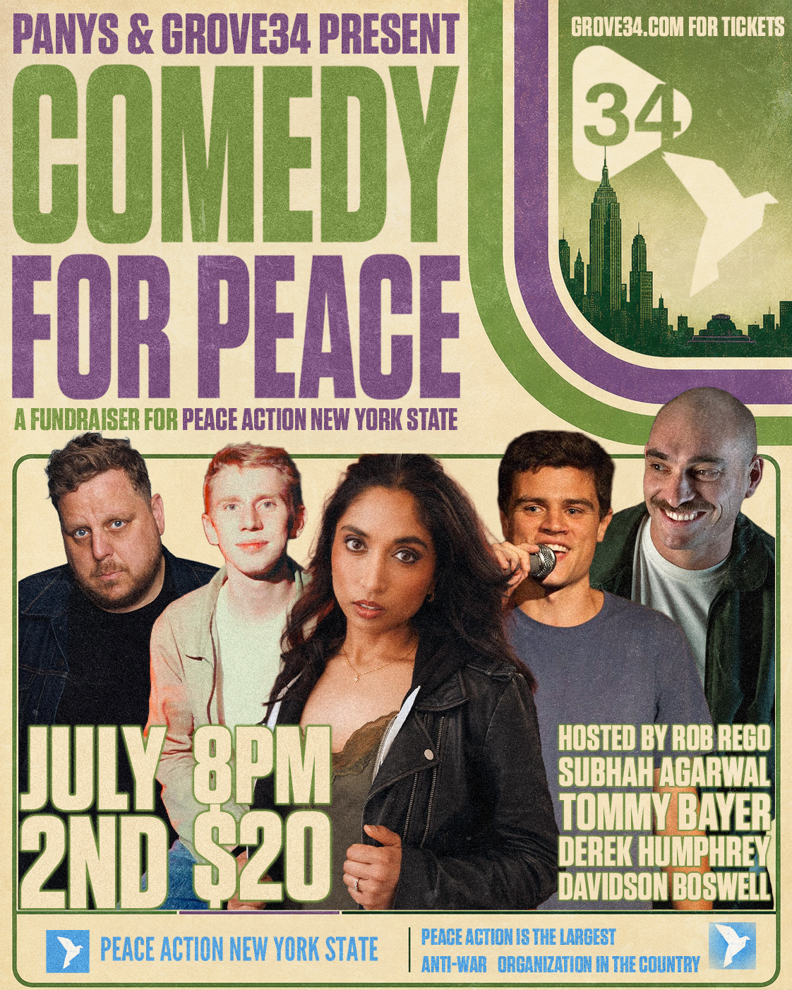 Comedy For Peace at Grove 34 Comedy Club