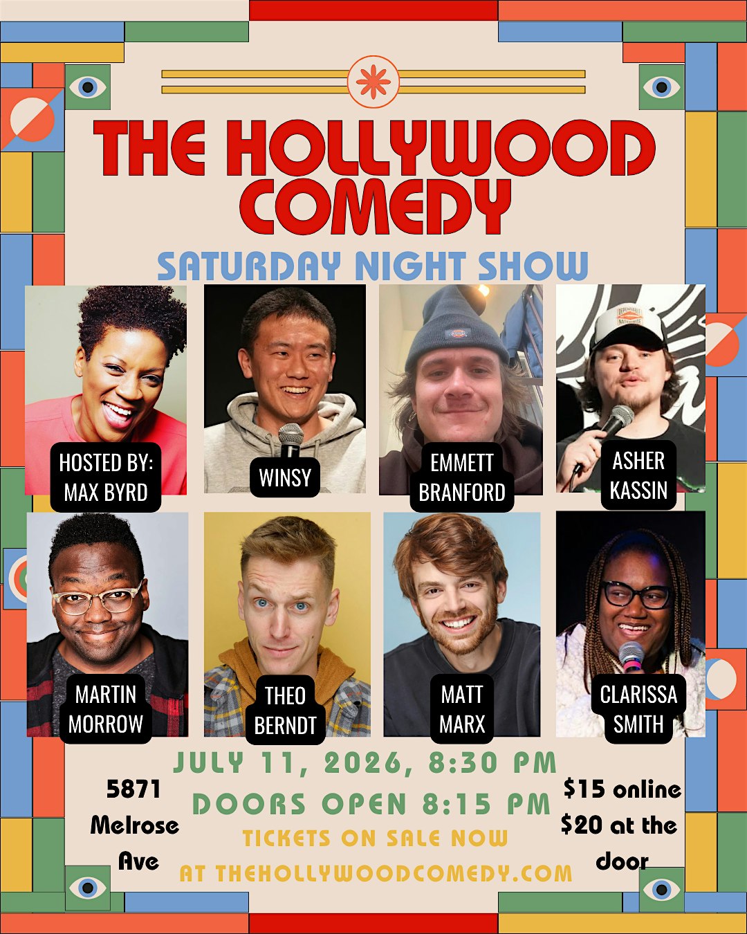 The Hollywood Comedy Saturday Night Show at The Hollywood Comedy