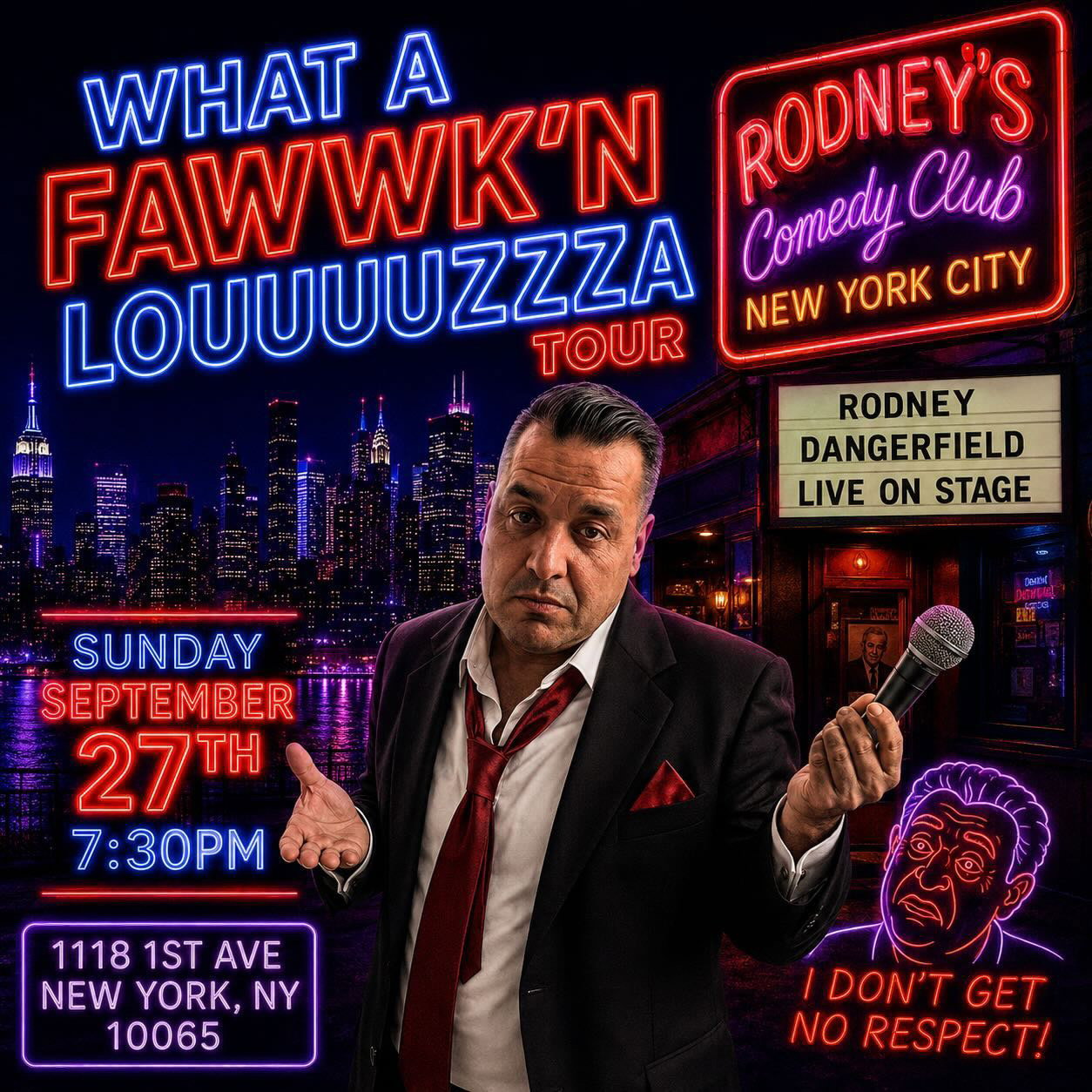 What A Fawwk'n Louuuuzzza Tour at Rodney's New York Comedy Club