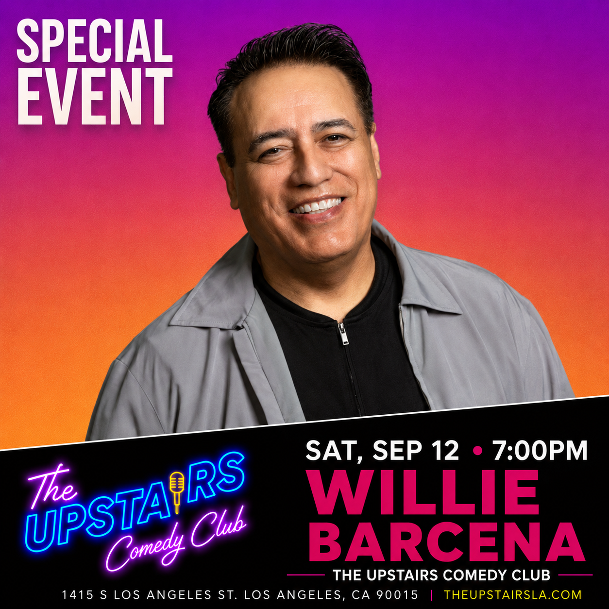 Willie Barcena at The Upstairs Comedy Club