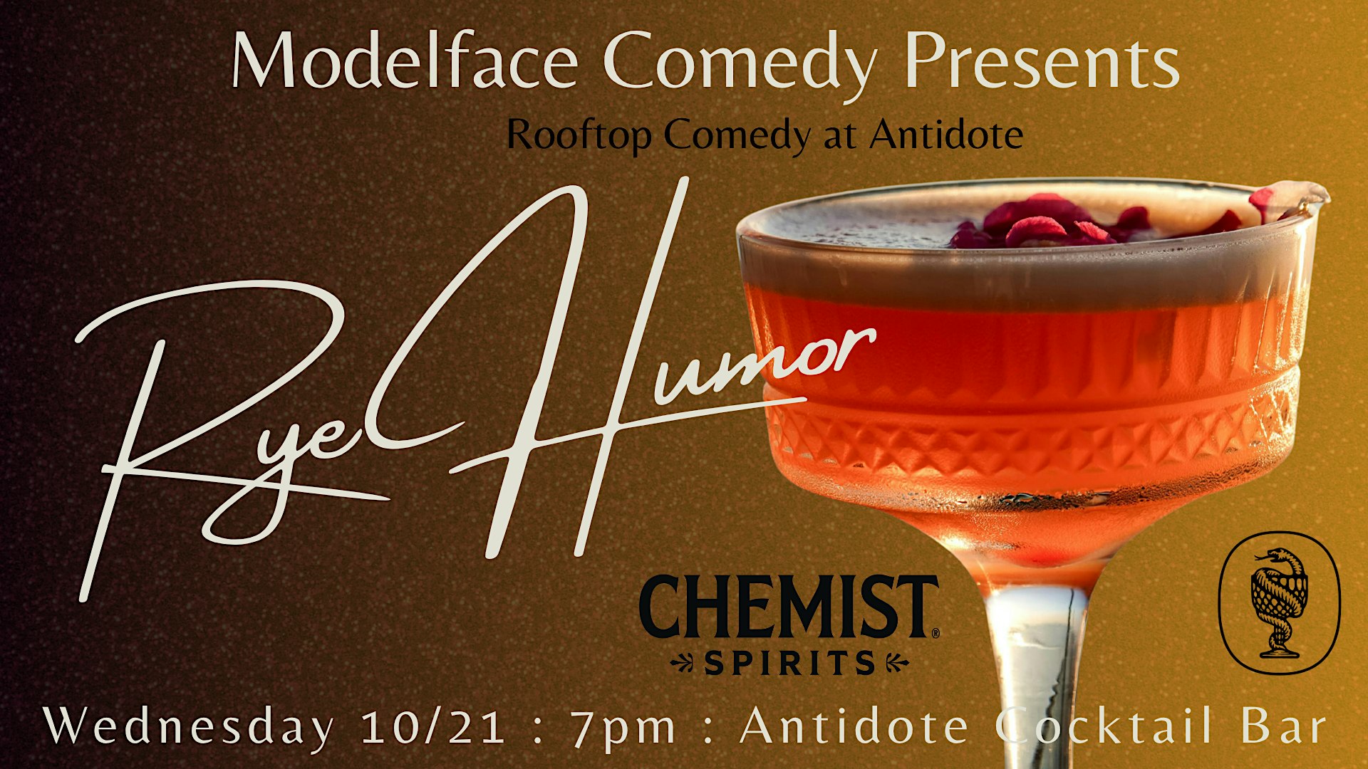 Cocktail Comedy: Rye Humor at Antidote at Modelface Comedy