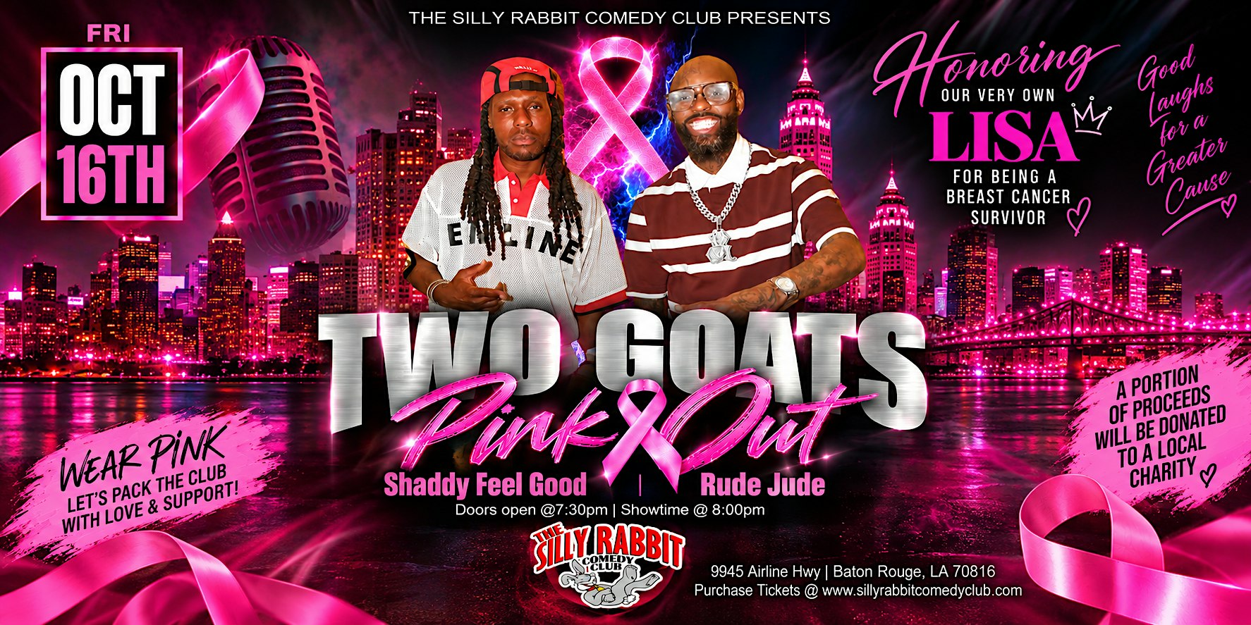 Two Goats Pink Out at The Silly Rabbit Comedy Club
