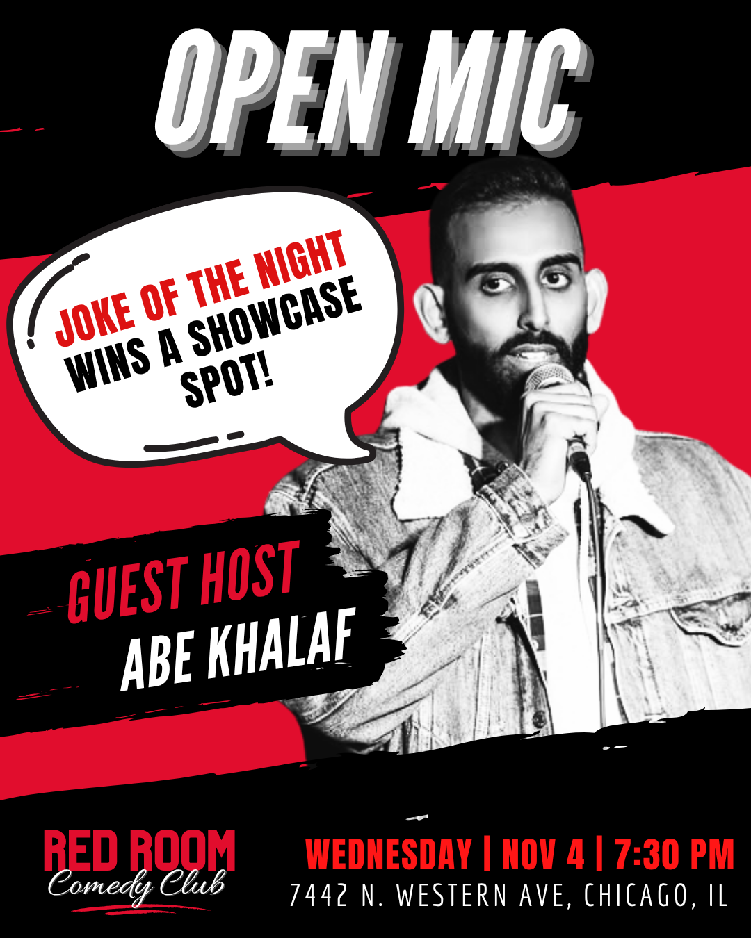 RED ROOM OPEN MIC at RED ROOM Comedy Club