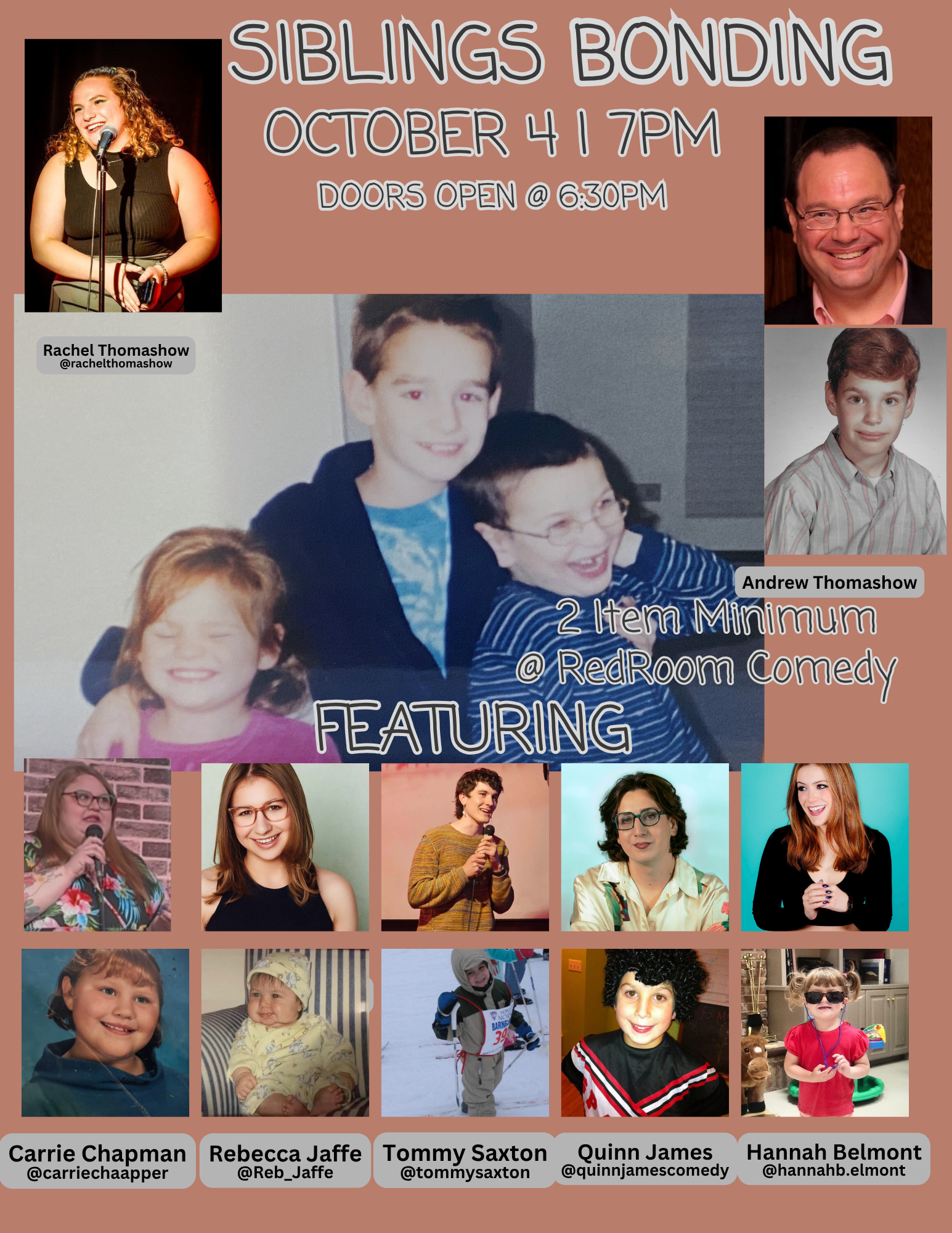 SIBLING BONDING Comedy Show at RED ROOM Comedy Club