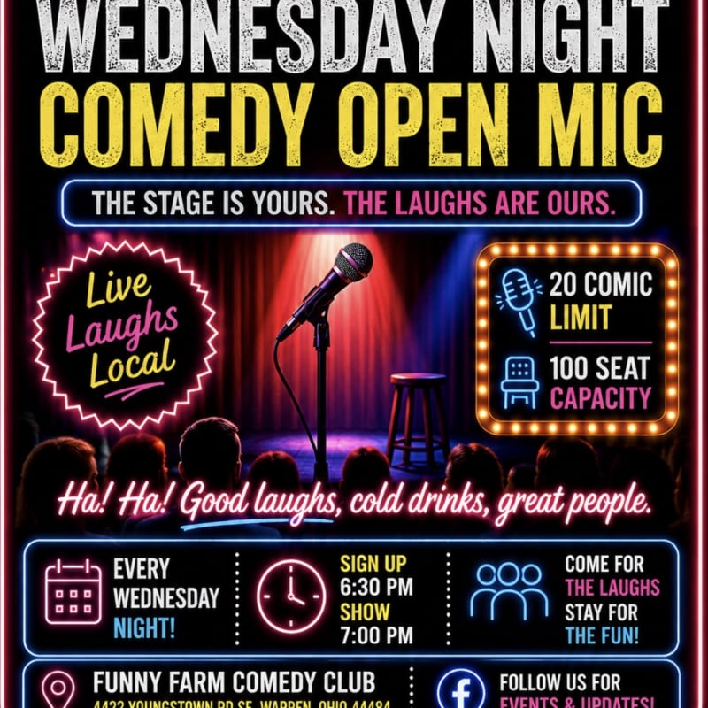 Funny Farm Wednesday Night Comedy Open Mic at Funny Farm Comedy Club
