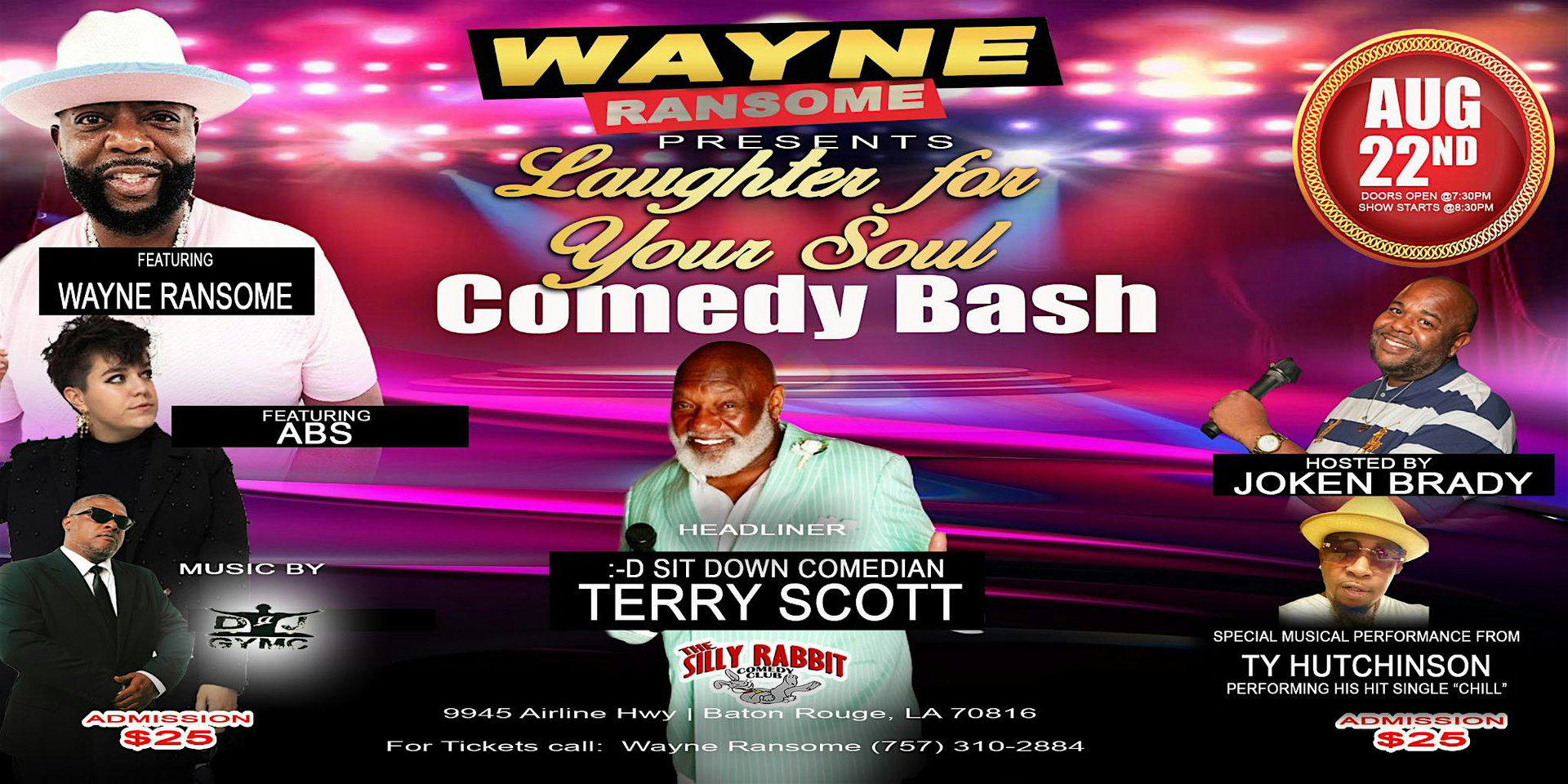 Laughter for Your Soul Comedy Bash at The Silly Rabbit Comedy Club
