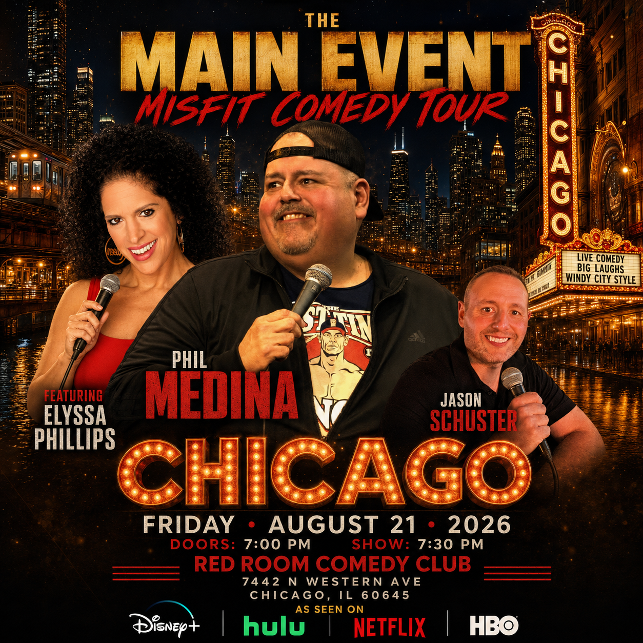 The Main Event Misfit Comedy Tour at RED ROOM Comedy Club