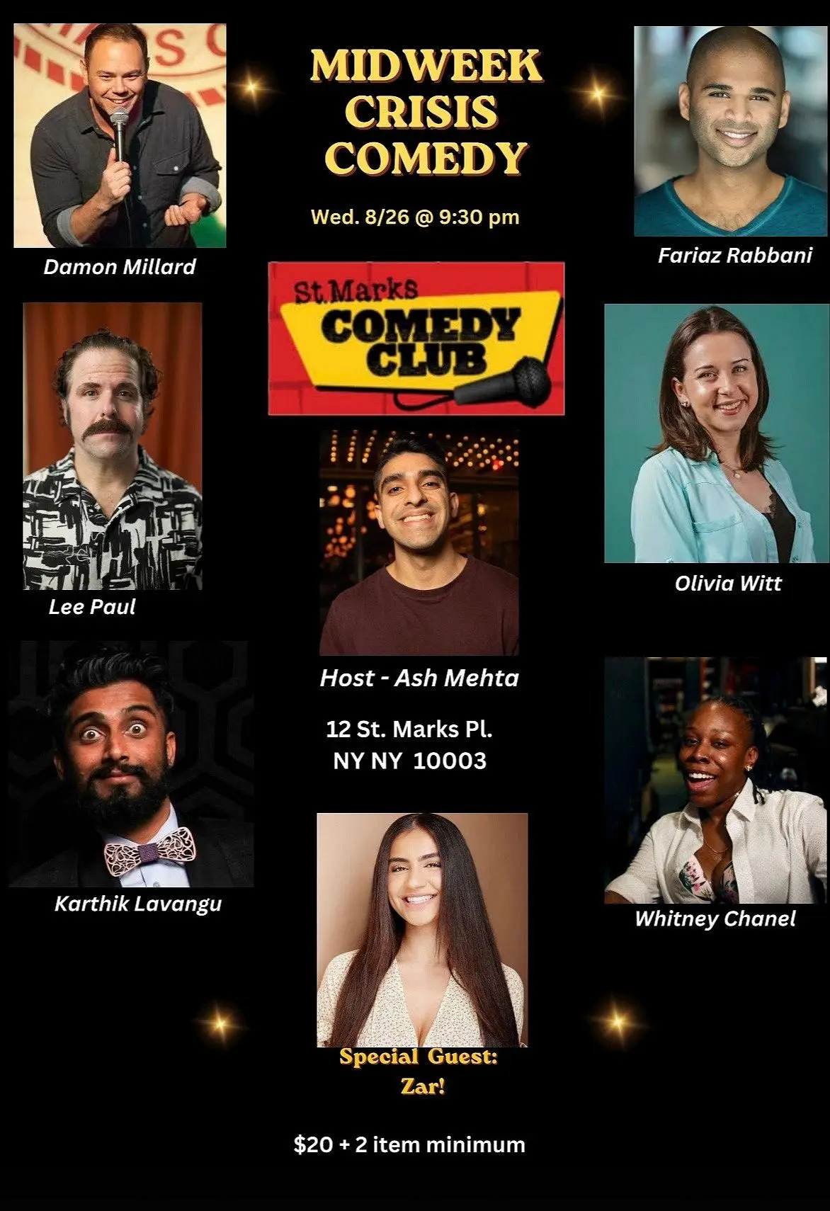 MIDWEEK CRISIS Comedy Show at St. Marks Comedy Club