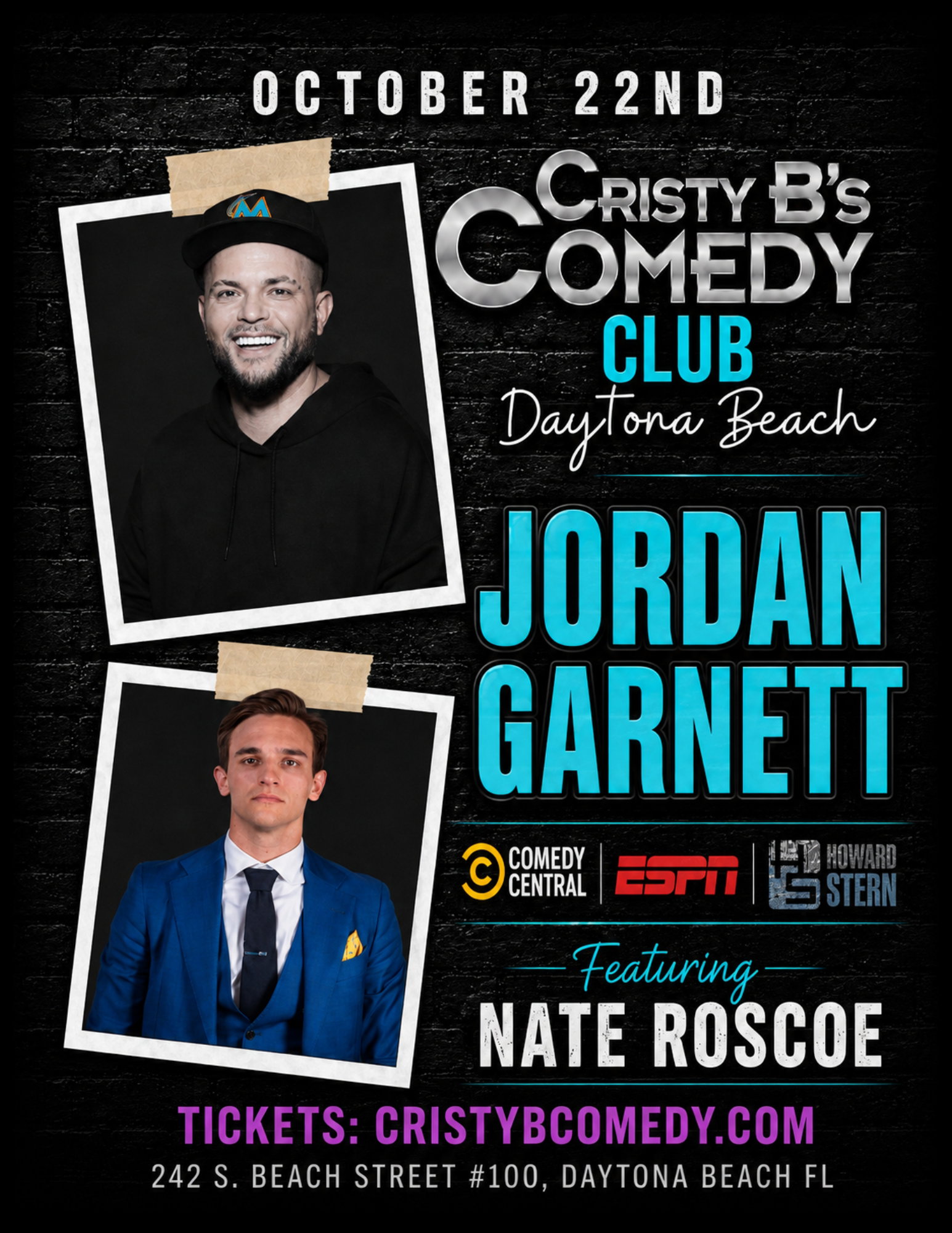Jordan Garnett at Cristy B's Comedy Club