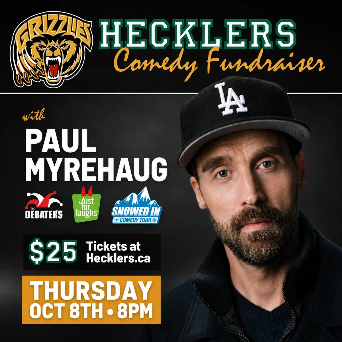 Grizzlies Hecklers Comedy Fundraiser at Hecklers Bar & Grill