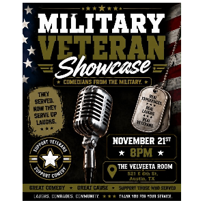 Military Veteran Comedy Showcase at The Velveeta Room