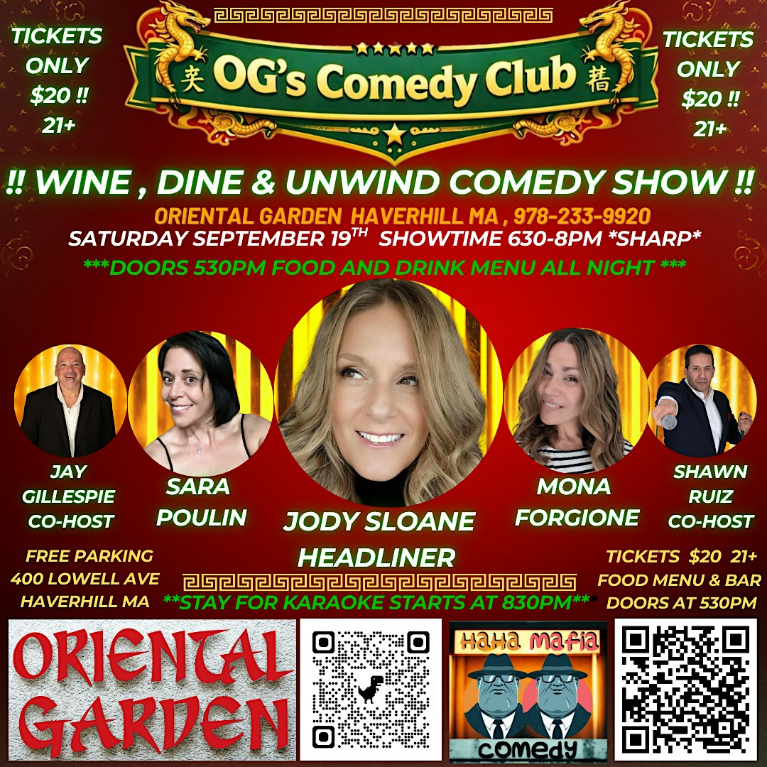 Wine, Dine & Unwind Comedy Show at OG's Comedy Club