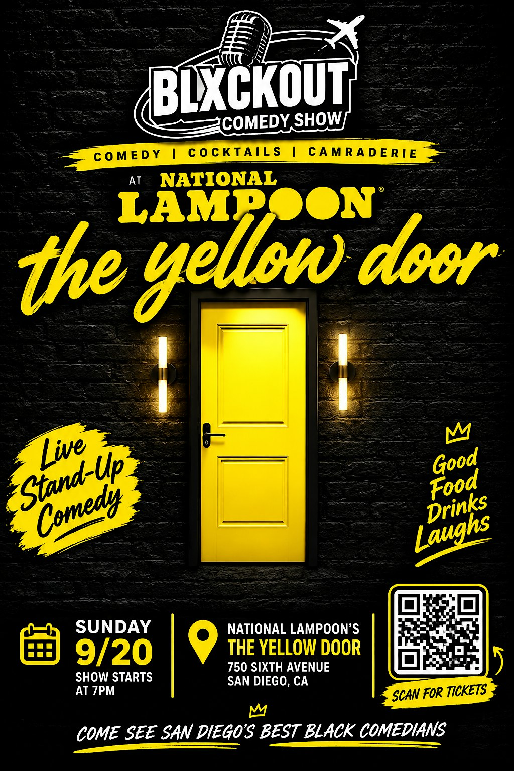 BLXCKOUT COMEDY SHOW at National Lampoon: The Yellow Door