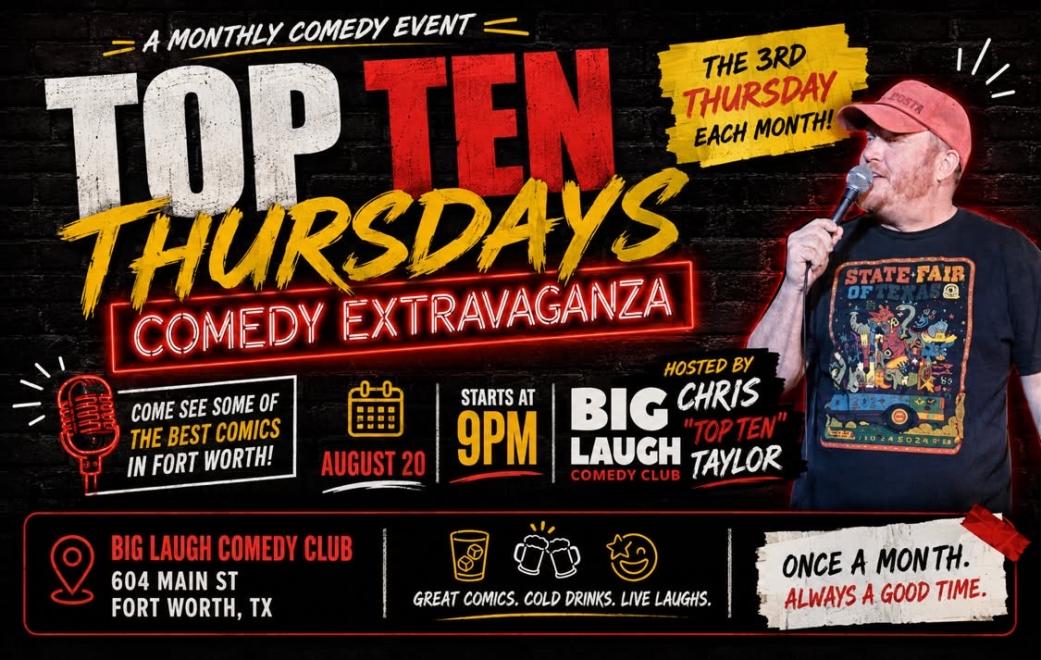 Top Ten Thursdays at Big Laugh Comedy Club Fort Worth