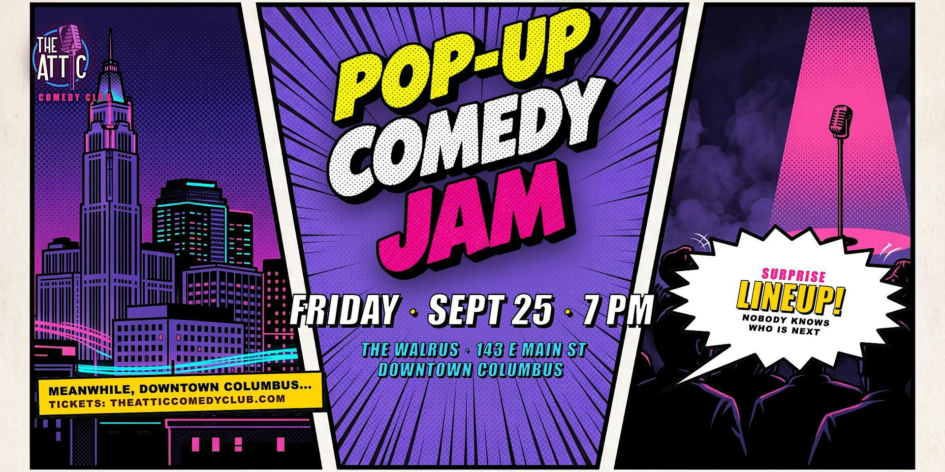 POPUP COMEDY JAM at The Attic Comedy Club