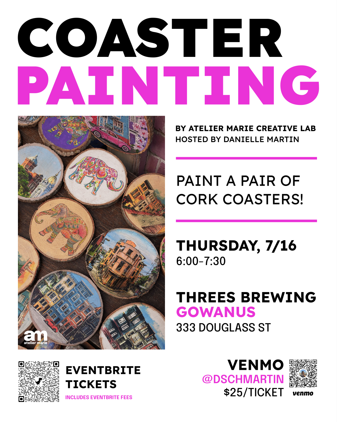 Paint & Sip Hosted by Danielle Martin at Threes Brewing Gowanus