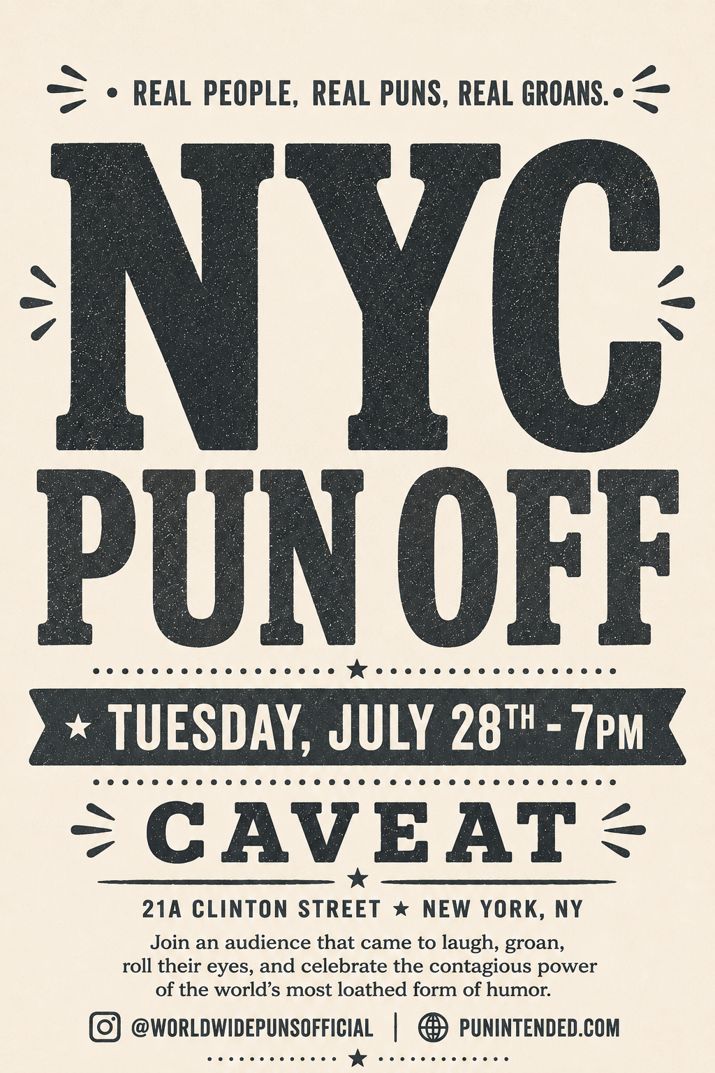 NYC Pun Off at Caveat