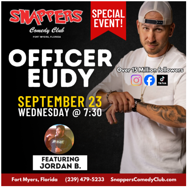 Officer Eudy at Snappers Comedy Club Fort Myers