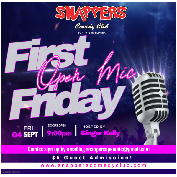 First Friday Open Mic at Snappers Comedy Club Fort Myers