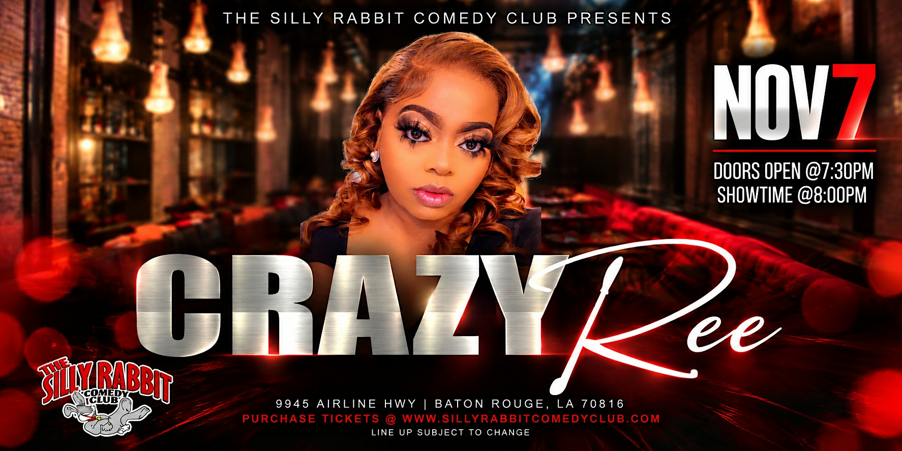 Crazy Ree at The Silly Rabbit Comedy Club