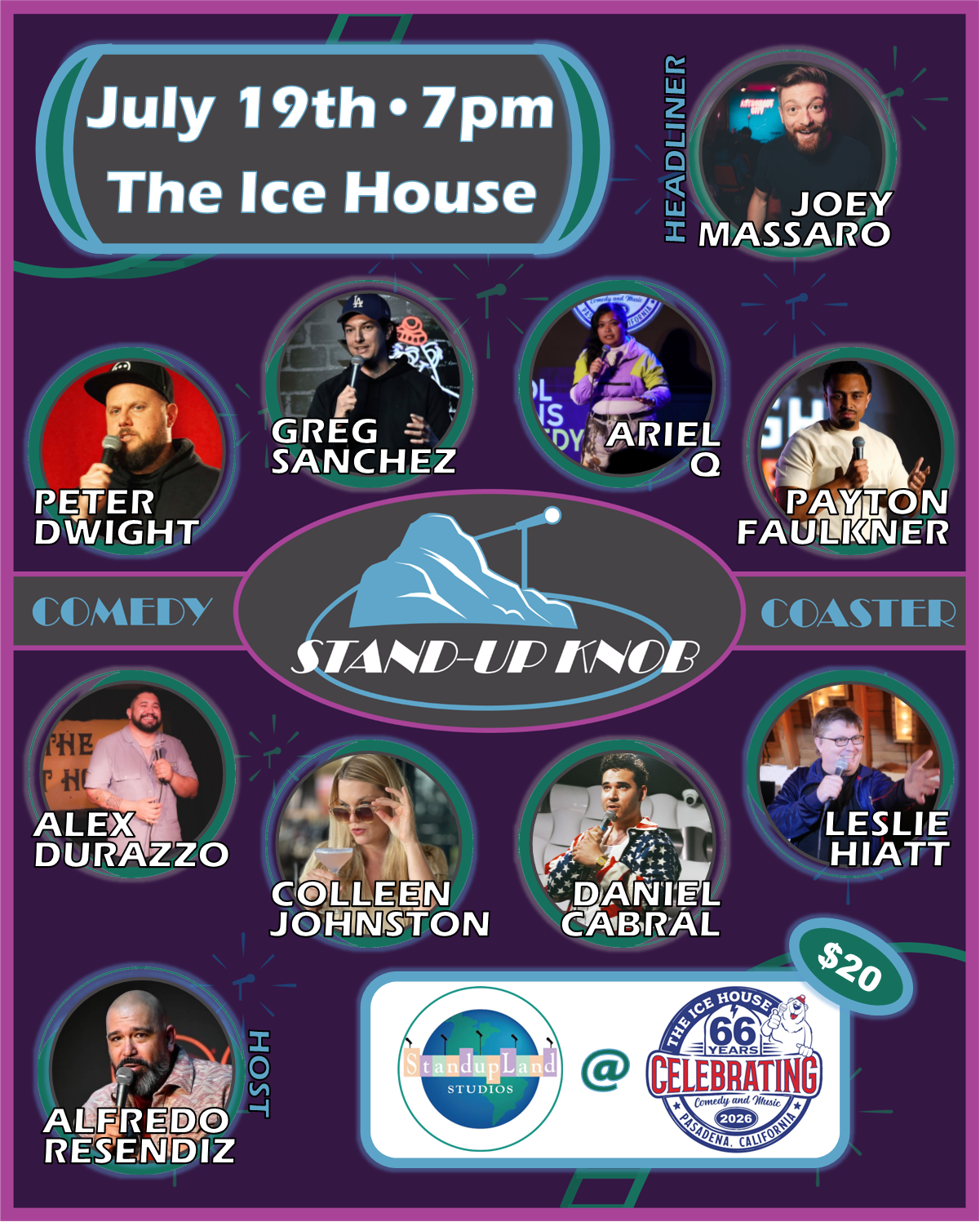 Stand-Up Knob Comedy Coaster at The Ice House