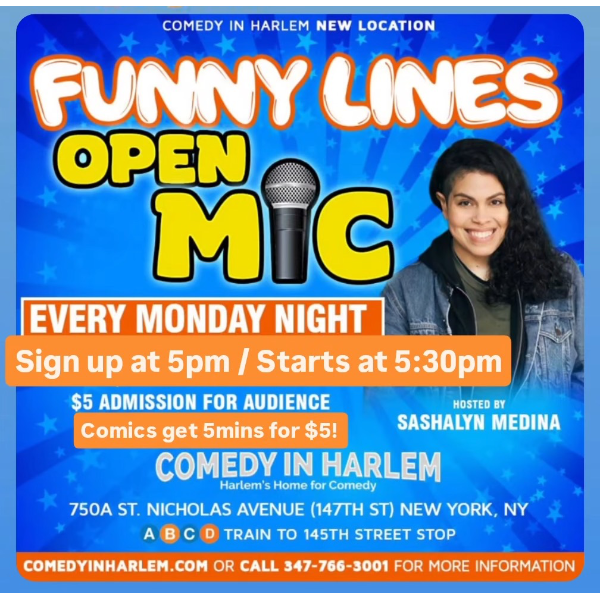 Funny Lines Open Mic at Comedy in Harlem