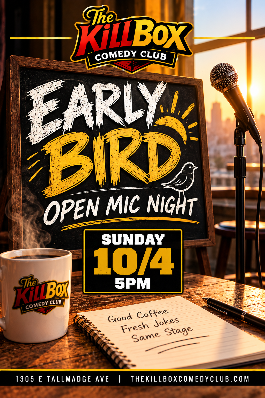Early Bird Open Mic Frenzy at The KillBox Comedy Club