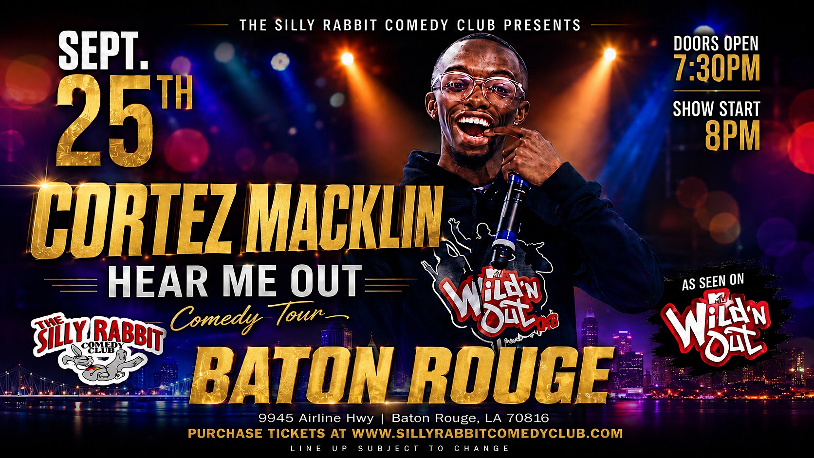Cortez Macklin at The Silly Rabbit Comedy Club