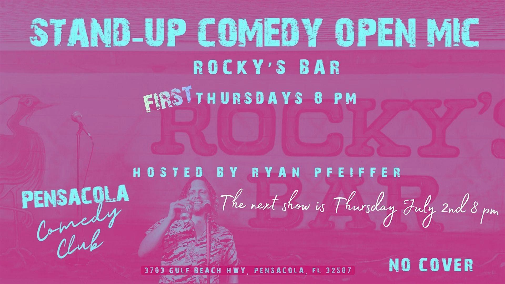 Pensacola Comedy Club Stand-Up Open Mic At Rocky's at Pensacola Comedy Club