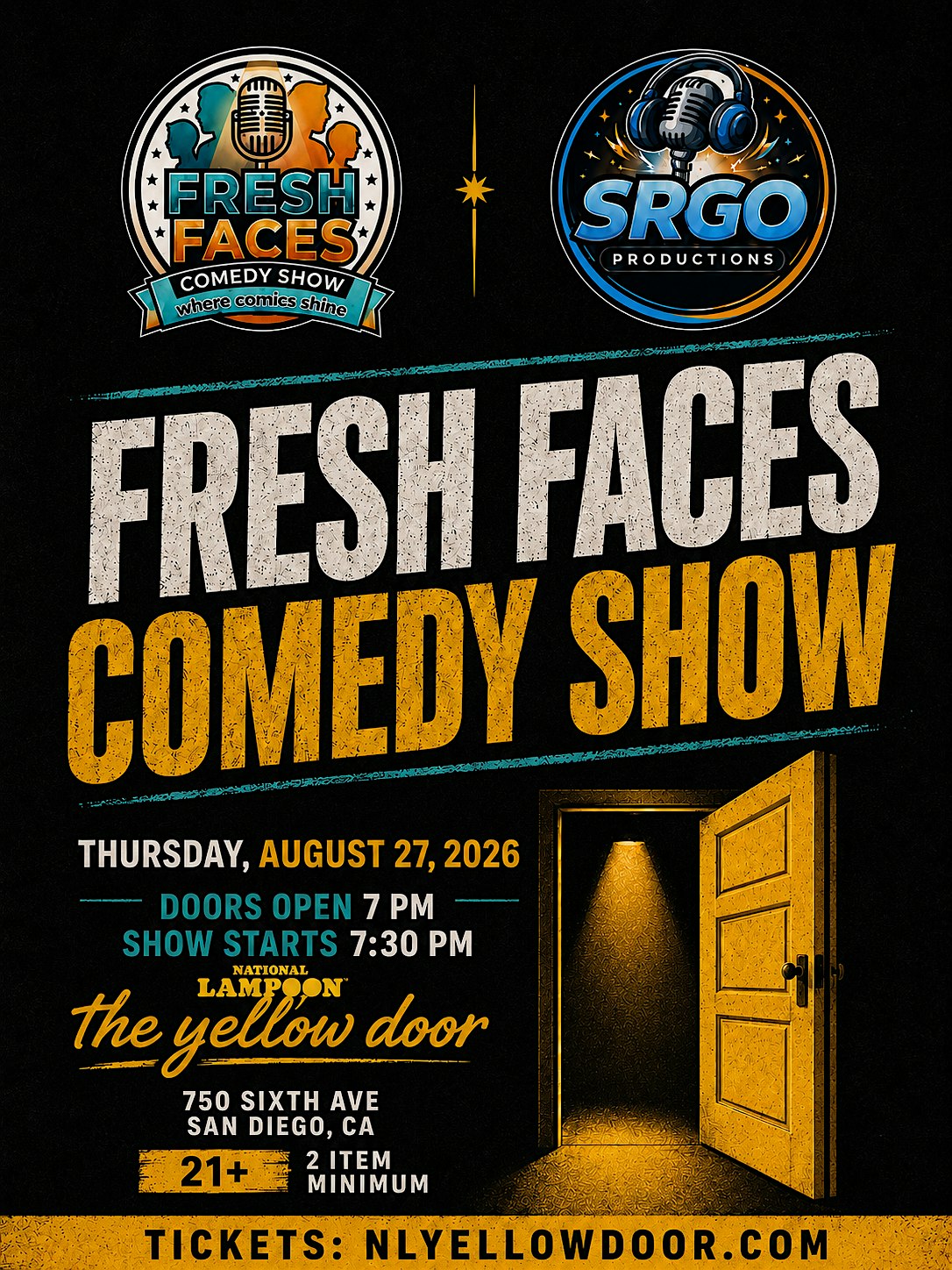 Fresh Faces Comedy Show at National Lampoon: The Yellow Door