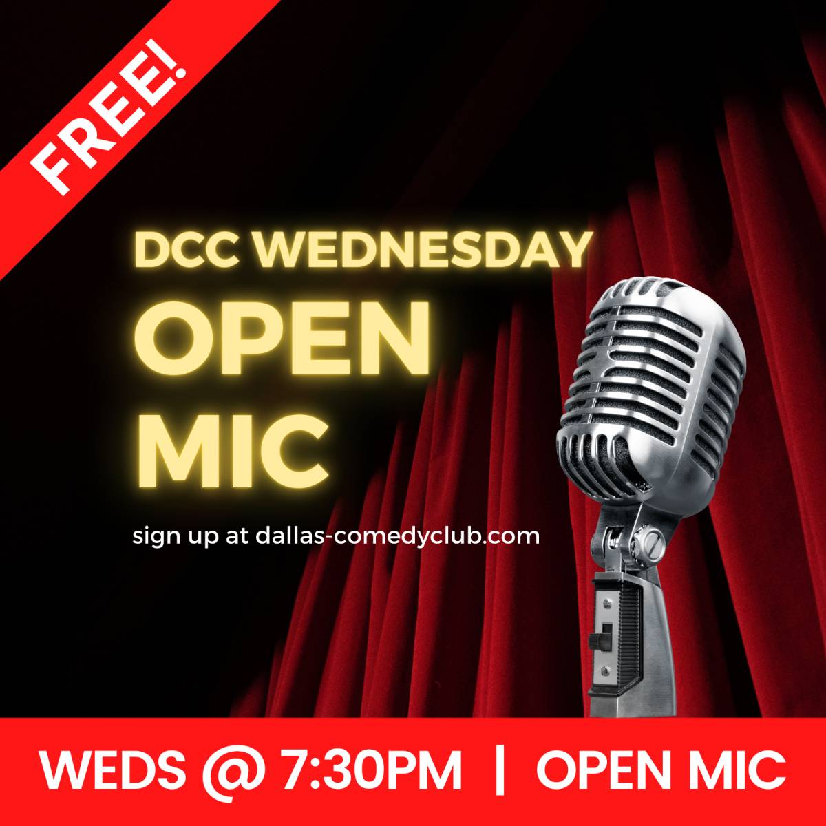 DCC Open Mic at Dallas Comedy Club