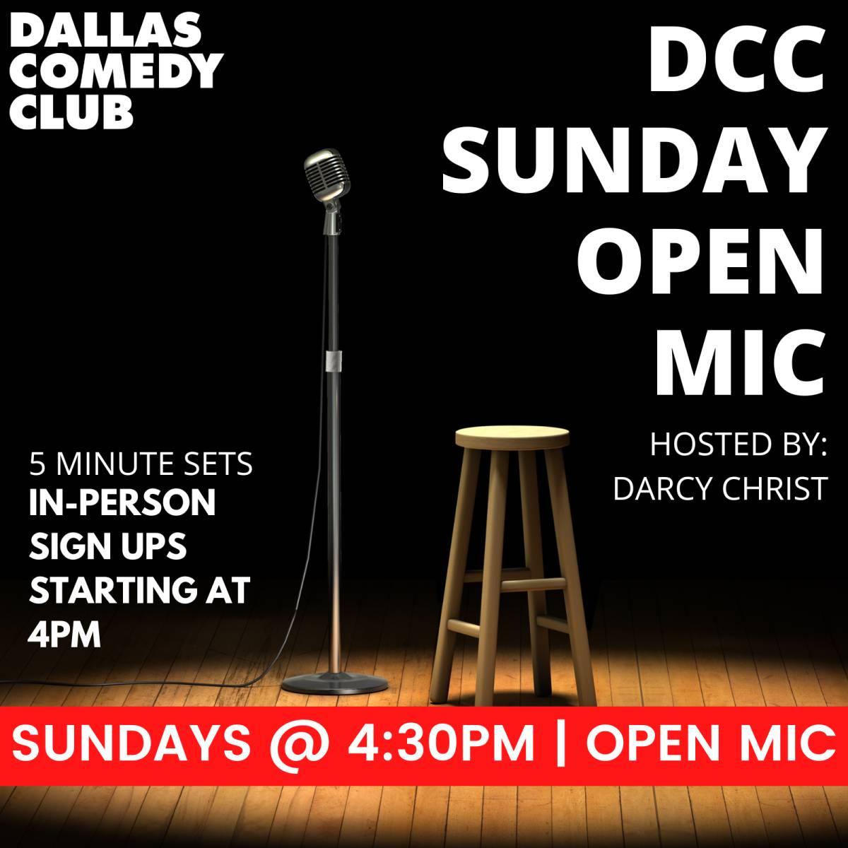 DCC Sunday Open Mic at Dallas Comedy Club