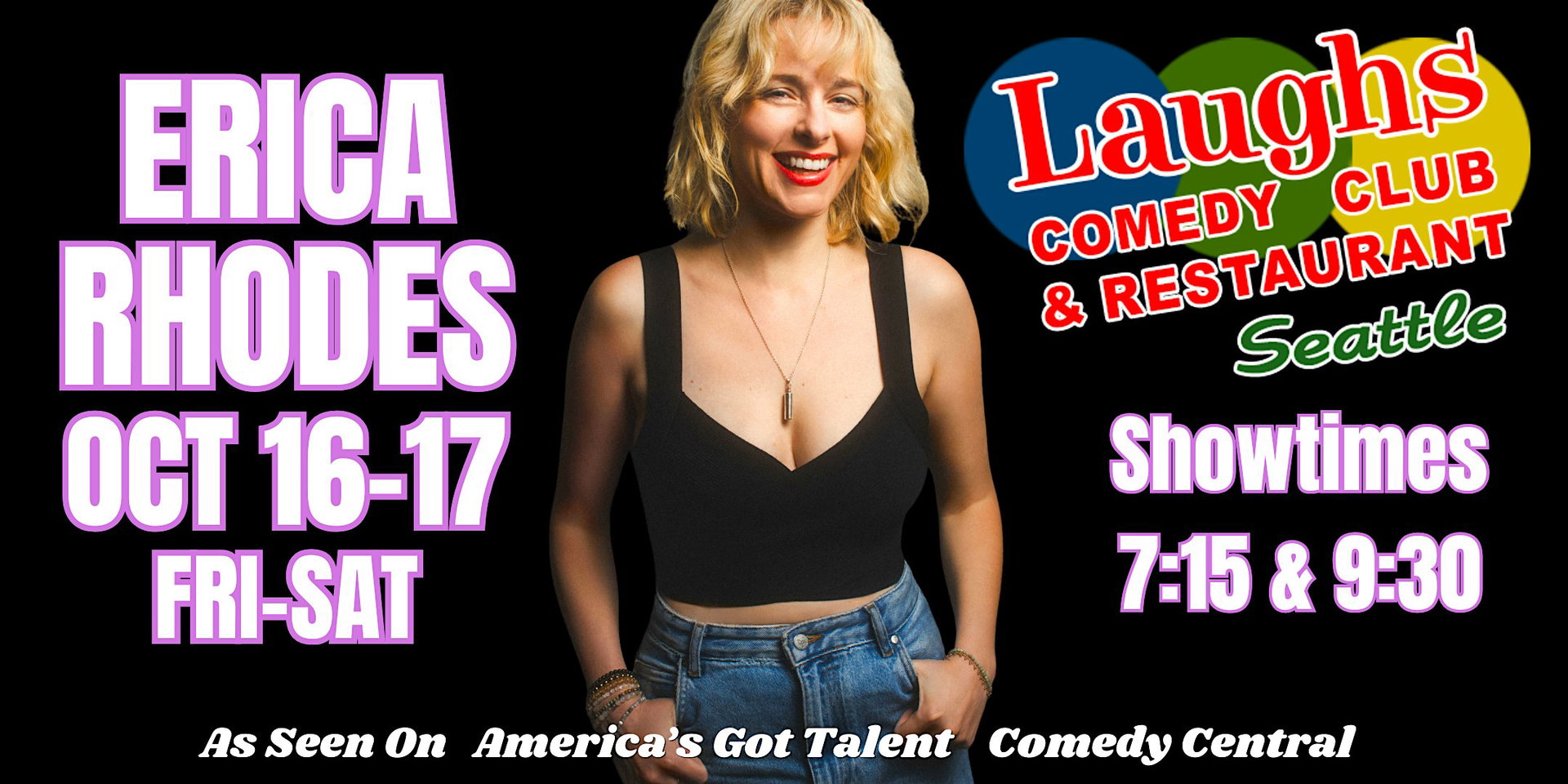 Erica Rhodes at Laughs Comedy Club