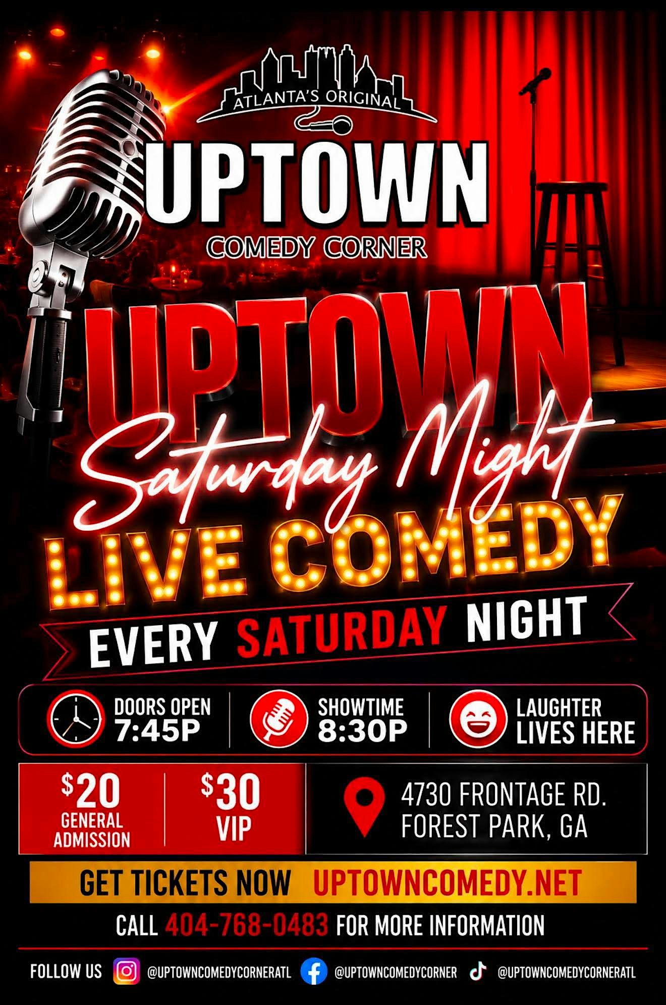 Uptown Saturday Night Comedy at Atlanta's Original Uptown Comedy Corner