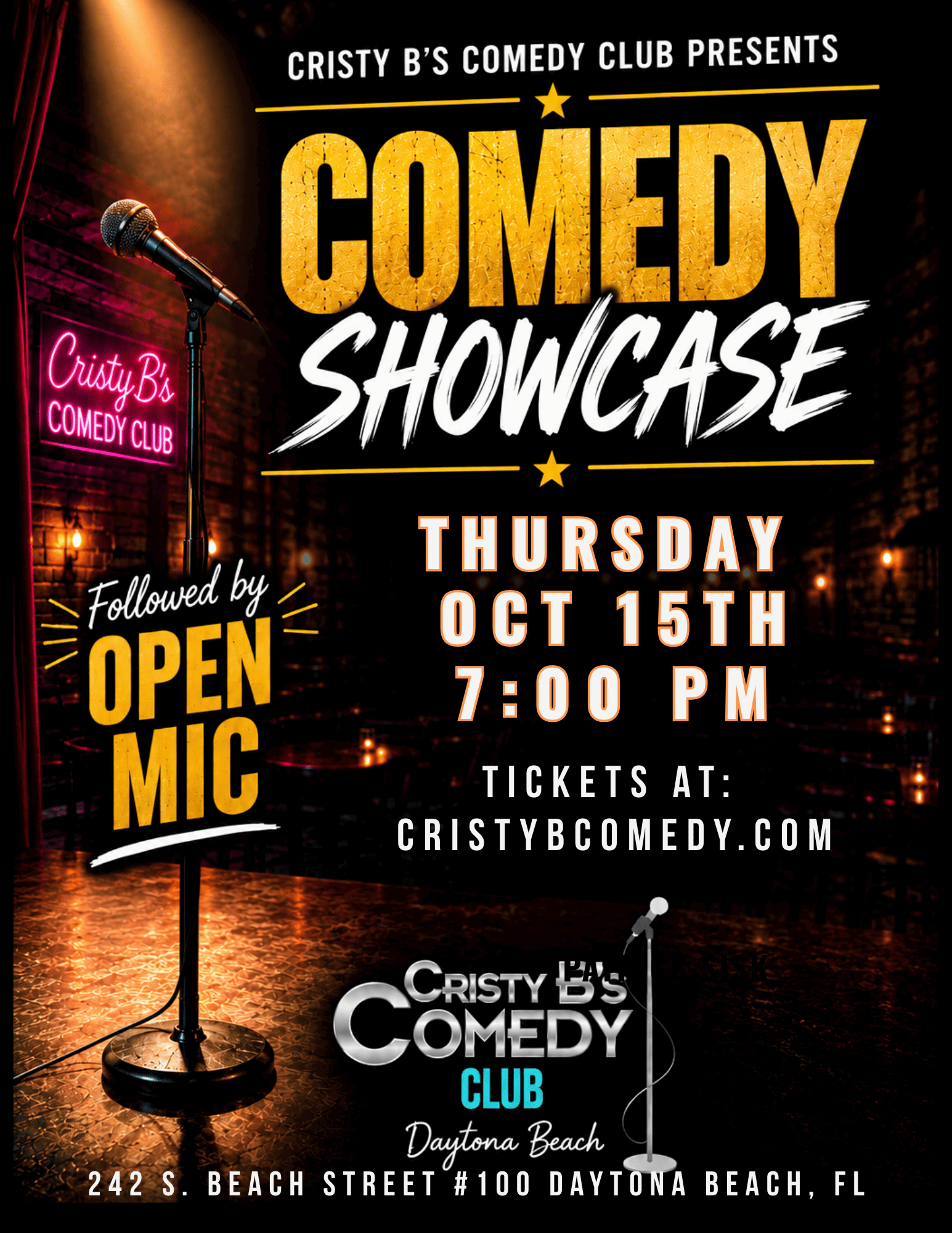 Comedy Showcase at Cristy B's Comedy Club