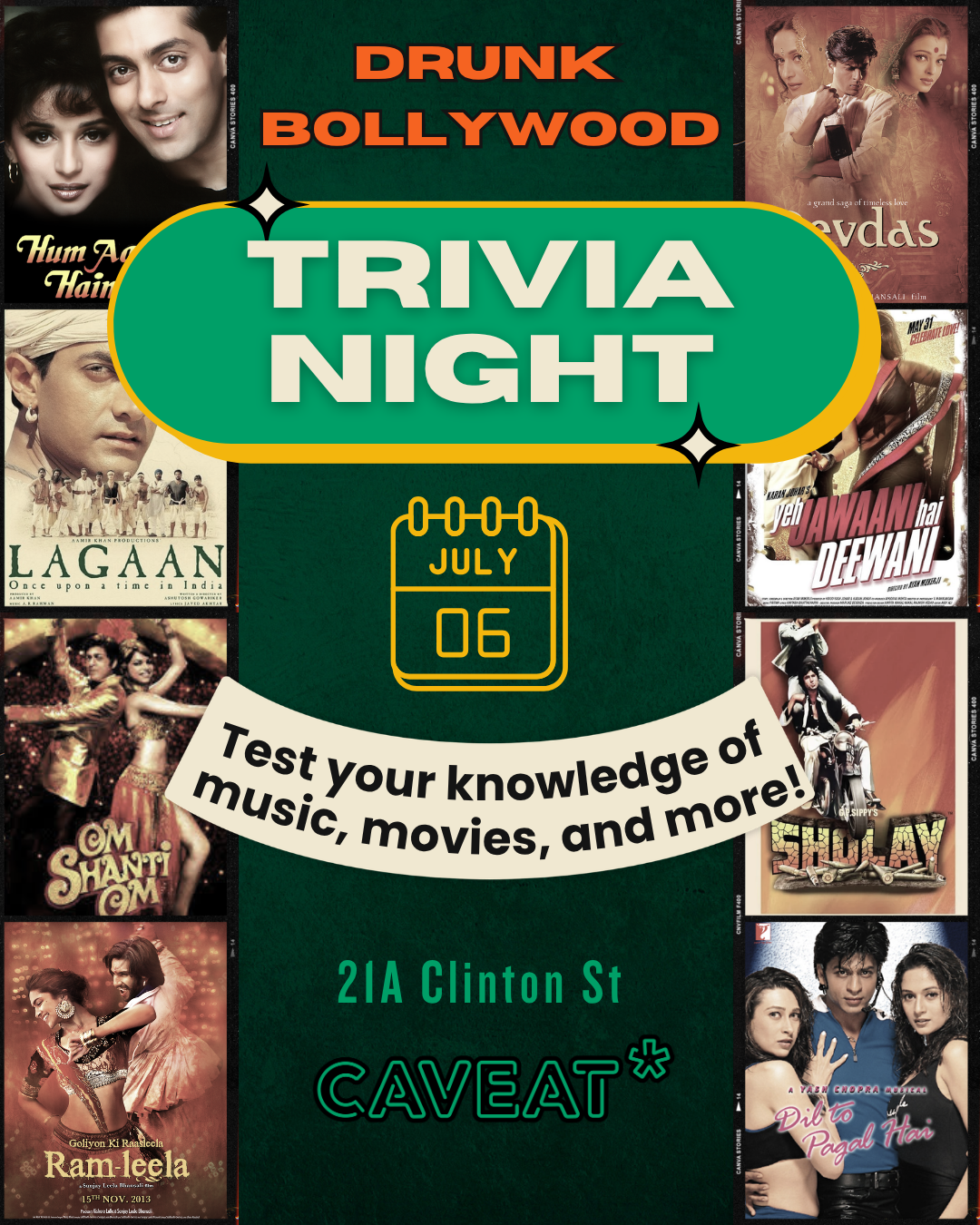Drunk Bollywood Trivia Night at Caveat