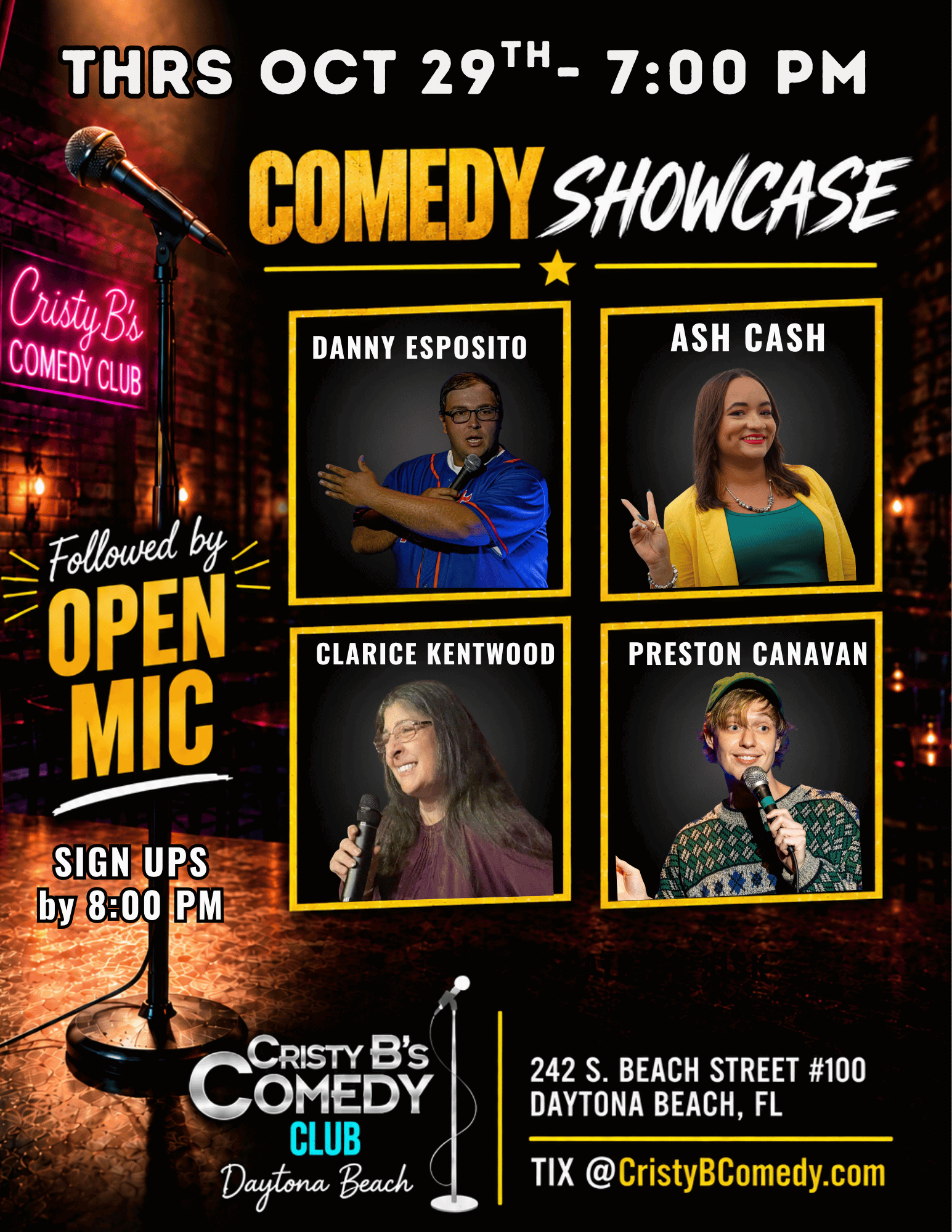 Thursday Comedy Showcase at Cristy B's Comedy Club