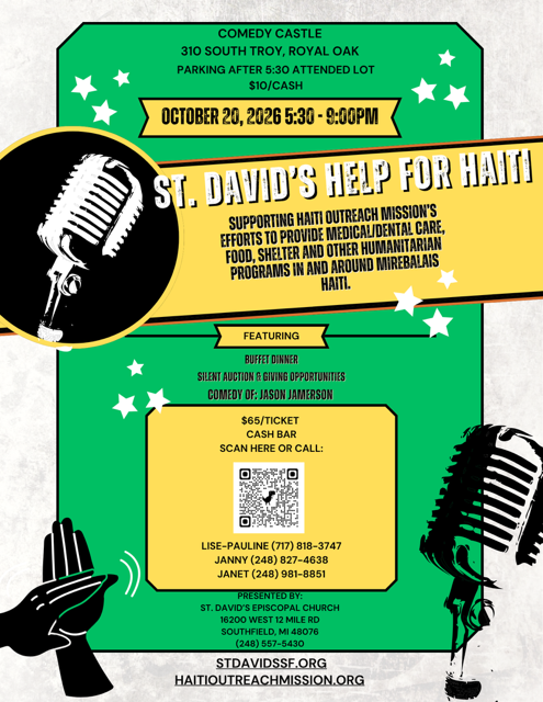 ST. DAVID’S HELP FOR HAITI at Mark Ridley's Comedy Castle