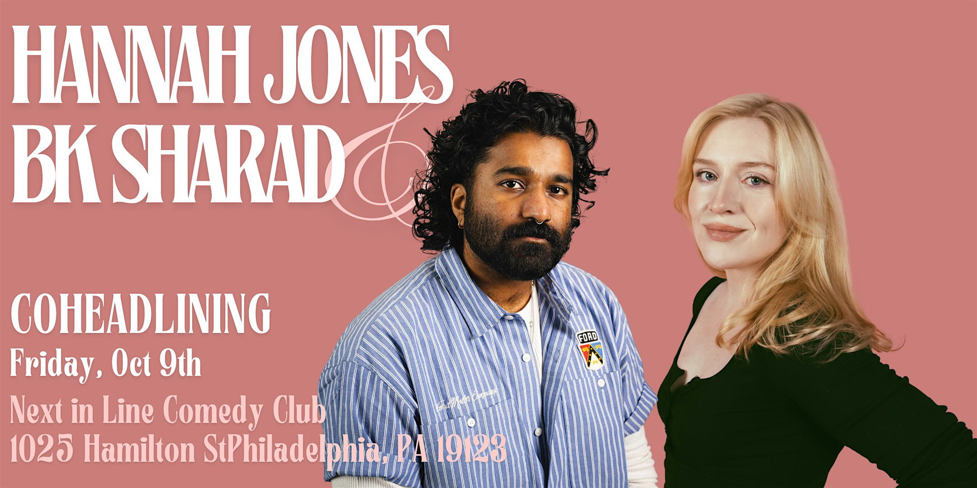 BK Sharad & Hannah Jones at Next In Line Comedy
