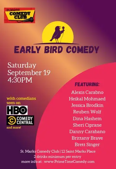 Early Bird Comedy at St. Marks Comedy Club