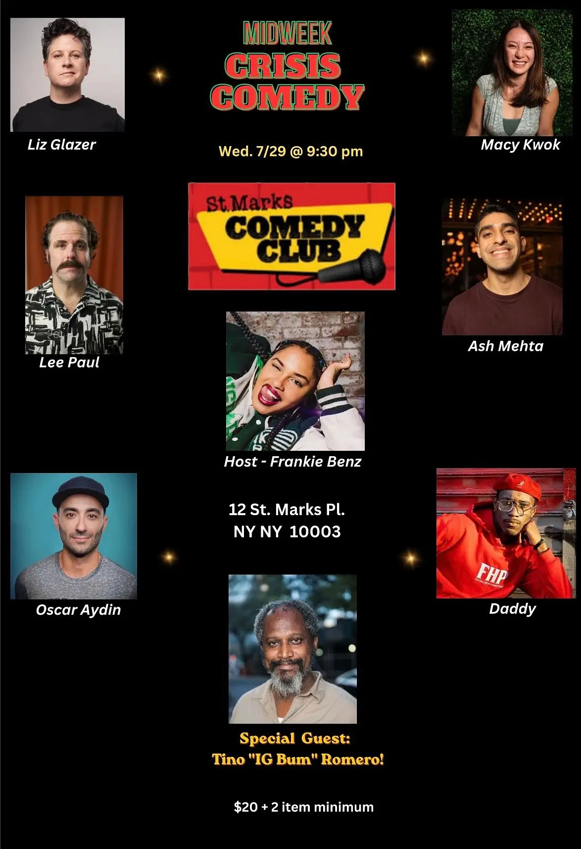 Mid Week Crisis Comedy Show at St. Marks Comedy Club