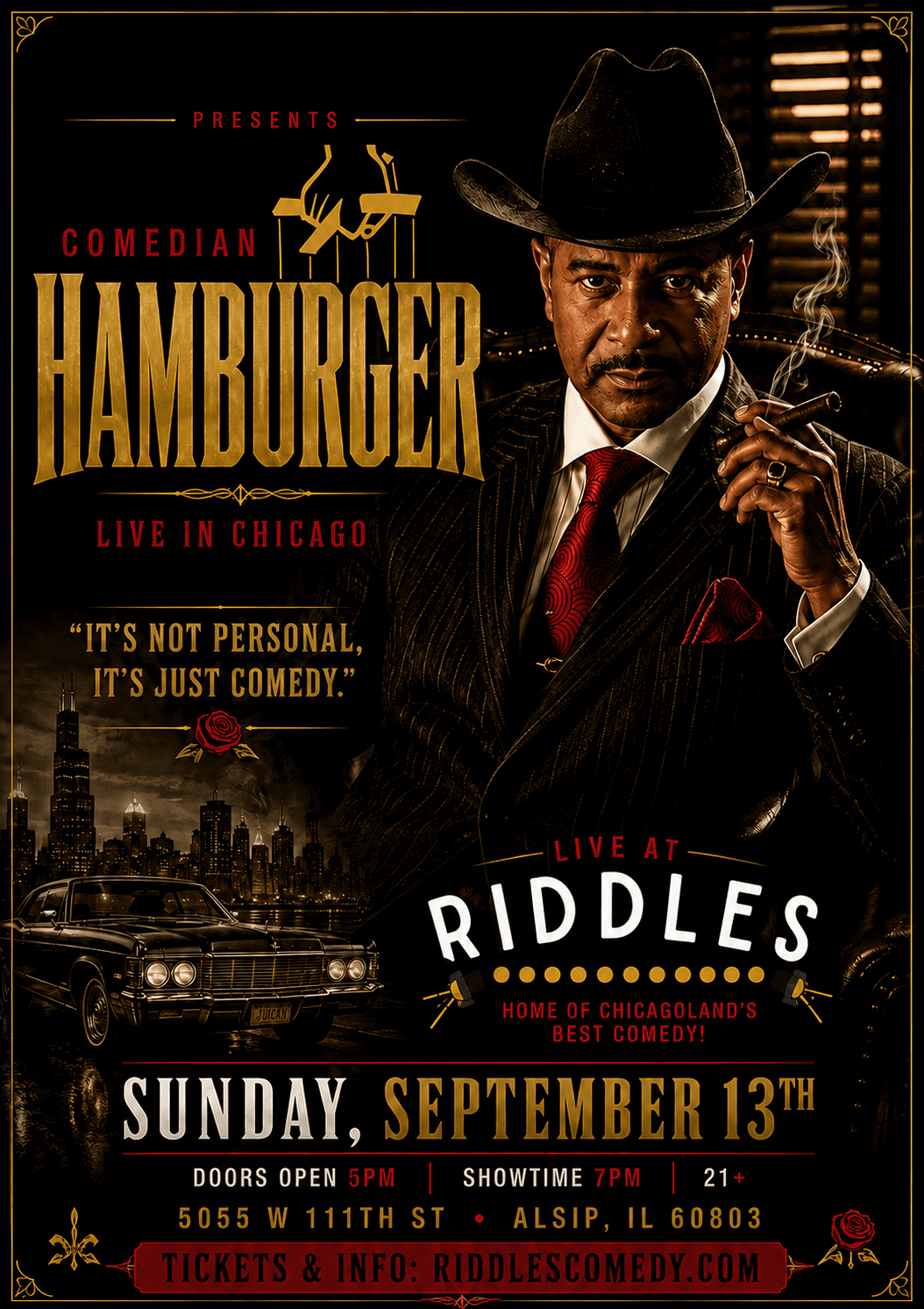 Comedian Hamburger Live at Riddles Comedy Club