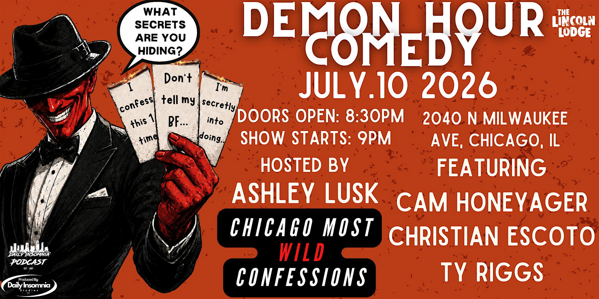 Demon Hour Comedy at The Lincoln Lodge