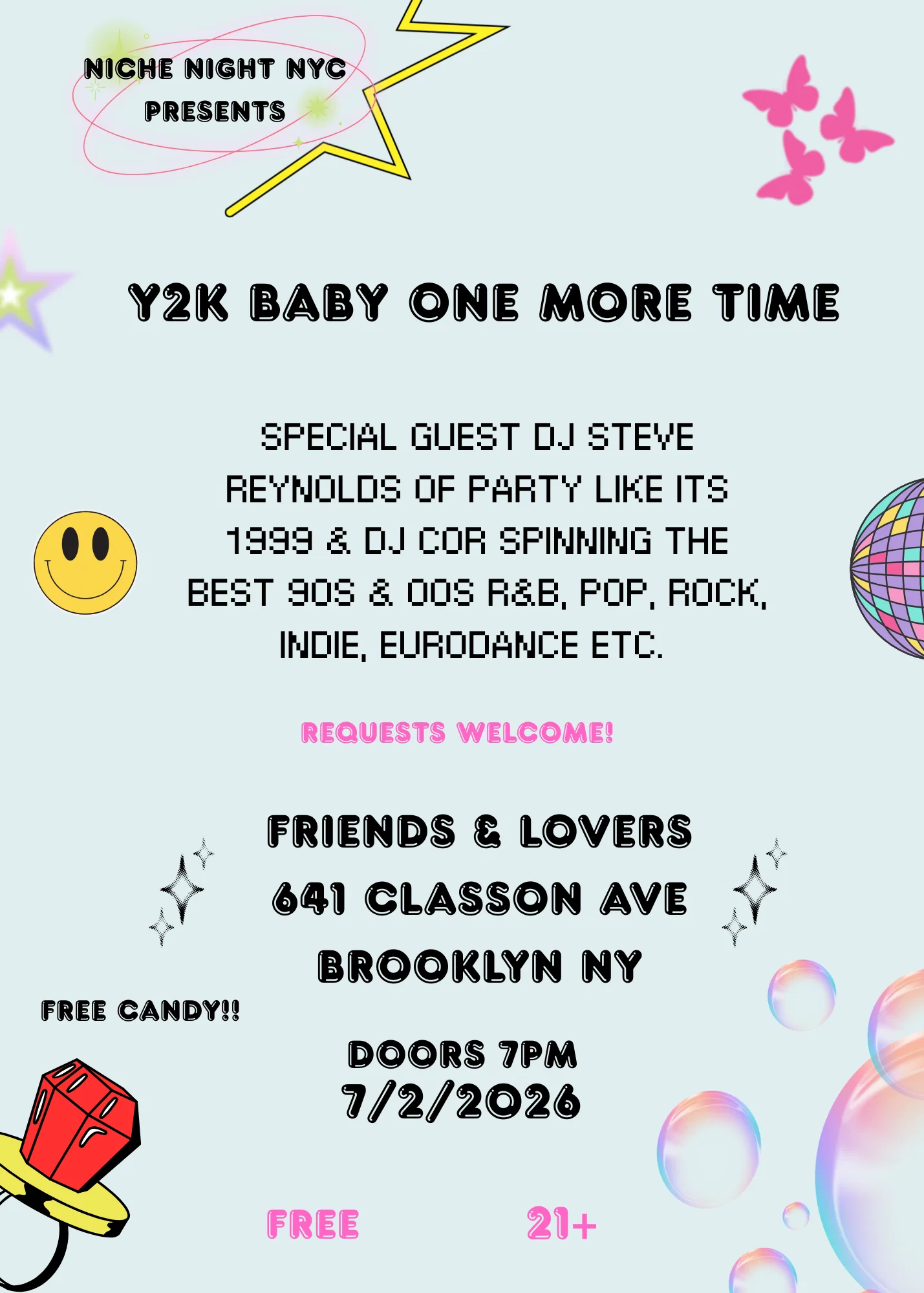 Niche Night Presents: Y2K Baby One More Time at Friends and Lovers
