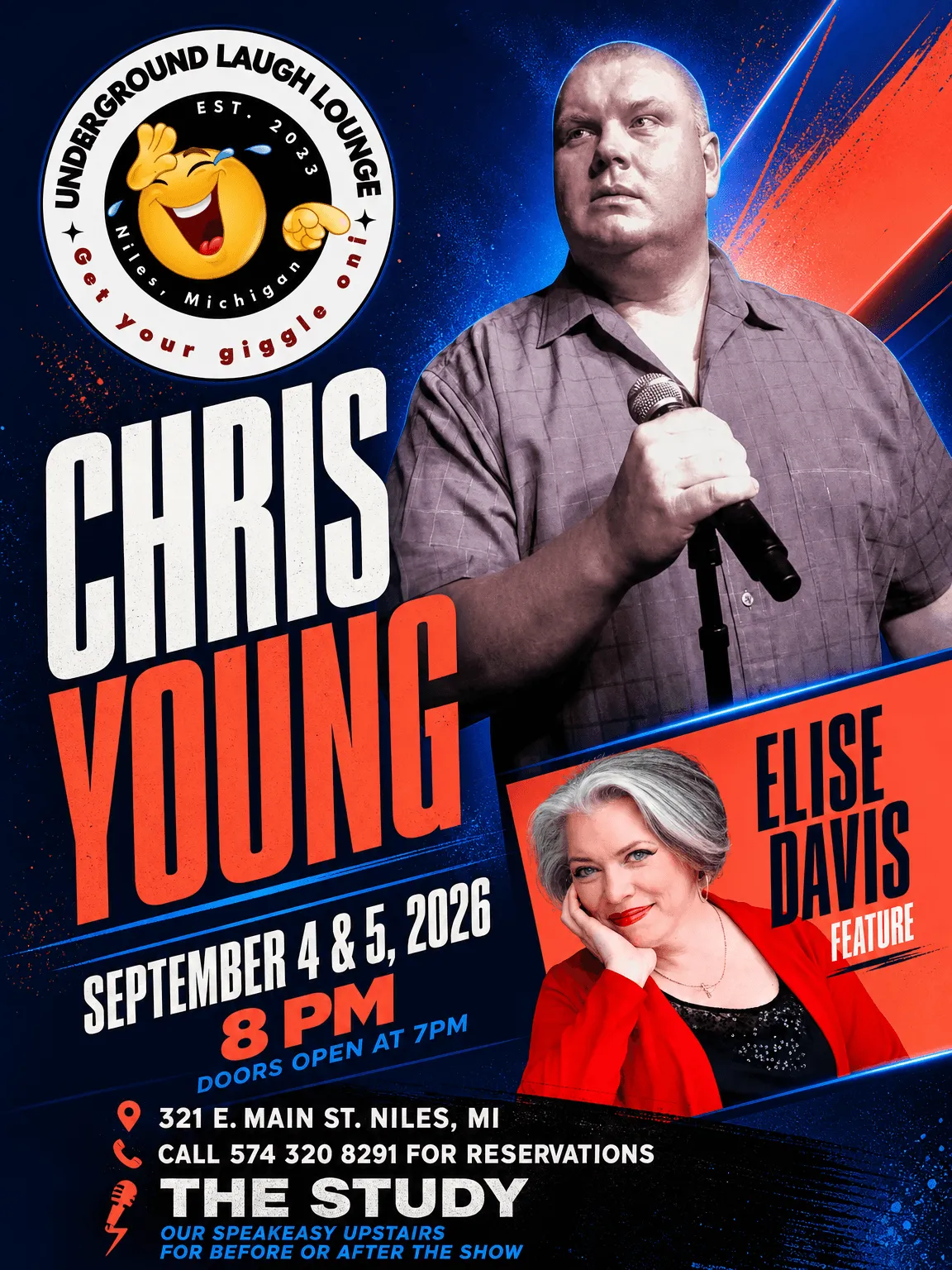 Chris Young & Elise Davis at Underground Laugh Lounge