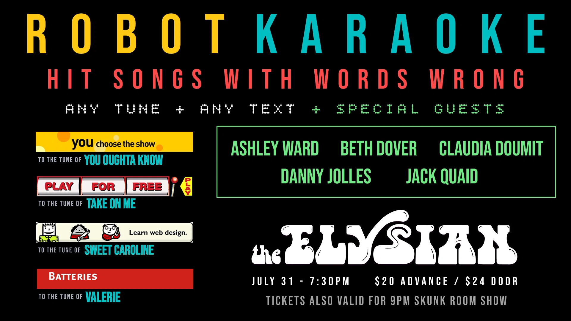 Robot Karaoke at The Elysian Theater