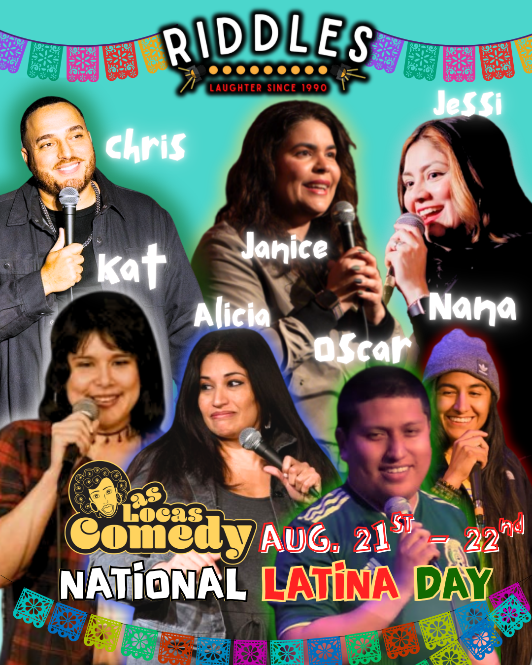 Las Locas National Latina Day at Riddles Comedy Club